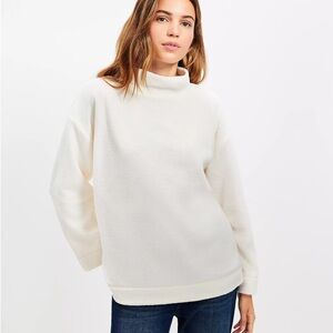 LOFT Cream Cowl Neck Sweater